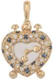 Bespoke Diamond & Sapphire Heart Clock Pendant