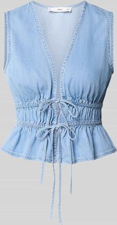 Mango Jeanstop mit Schnürverschluss Modell SIROS in Jeansblau, Größe XL