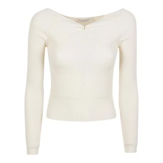 Philosophy di Lorenzo Serafini V-neck Knitwear, female, White, Size: XS Wide Neck Sweater