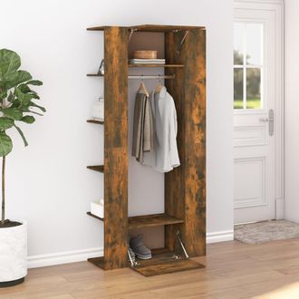 vidaXL Mueble De Recibidor 2 Uds Madera Contrachapada Roble Ahumado Vidaxl
