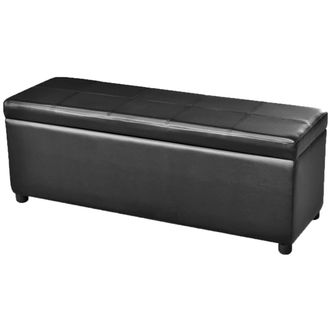vidaXL Vidaxl - Banco Largo De Almacenamiento De Madera Negro
