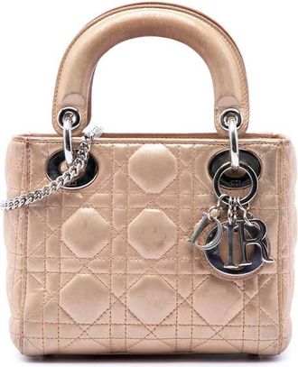 Dior Pre-owned Dior Mini Metallic Lambskin Cannage Lady Ladies 21ZXZBSX68R8QQFA