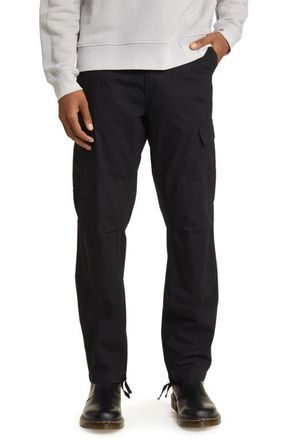 Carhartt Work in Progress Aviation Ripstop Cotton Cargo Pants in Black at Nordstrom, Size 30 X 32