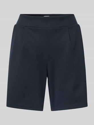 Ichi Regular Fit Sweatshorts mit Bundfalten Modell Kate in Marine, Gr&ouml;&szlig;e XS