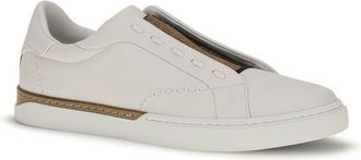 Fendi Mens White Calf Leather Bos Taurus Low Top Sneakers