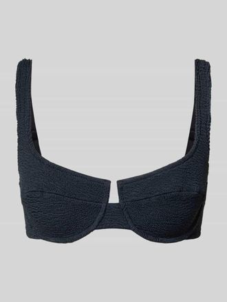 MC2 Saint Barth Bikini-Oberteil mit Strukturmuster Modell Amira in Black, Gr&ouml;&szlig;e M/L