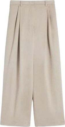 Max Mara Pantaloni a gamba ampia con pieghe - Toni neutri