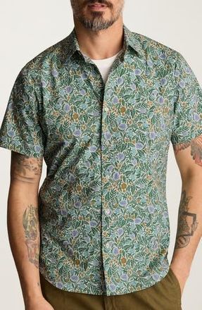 Bonobos Riviera Slim Fit Bouquet Print Short Sleeve Button-Up Shirt in Bouquet Scatter at Nordstrom Rack, Size Medium