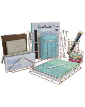 Sorbus Wire Metal 5 In 1 Desk Organizer Set