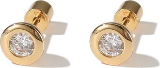 Classicharms Aurora Bezel Set Solitaire Stud Earrings in Gold/clear at Nordstrom