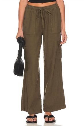 bobi Wide Leg Cargo Pants In Troops(Olive)
