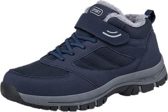 Generic Mens Running Trainers - High Top Sneakers for Men Warm Comfortable Non Slip Sports Shoes with Velvet for Enhanced Insulation and All Day Wear Dark Blu