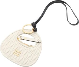 Miu Miu Ciondolo per borsa Wander in pelle - Toni neutri