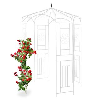 Relaxdays Cenador De Jard&iacute;n, Soporte Para Trepadoras, Metal, 250x160x160 Cm, Blanco - Relaxdays