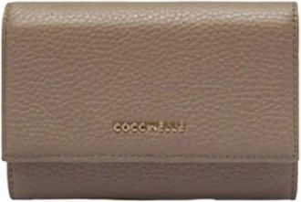 Coccinelle Portafoglio in Morbida Pelle Effetto Metallo - - Accessories - Donna - Beige - ONE SIZE