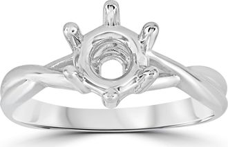 Pompeii3 14k White Gold Solitaire Round Twist Engagement Ring Setting