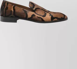 Christian Louboutin animal print round toe loafers