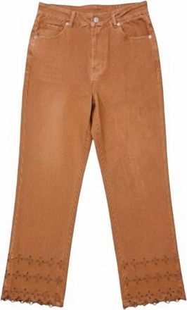 Entro Womens All We Want Eyelet Trim Pants In Brown