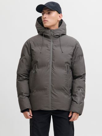 Jack & Jones Steppjacke JACK & JONES JCOFUSION TECHNICAL PUFFER JACKET SN, Herren, Gr. XXL, pavement, Web, Obermaterial: 100% Polyester, regular fit, Rippb&uuml;ndchen,