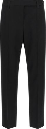 Brunello Cucinelli Slim-fit Broeken - Dames - Slim Fit Broeken - Zwart - XL - Wol - Broeken