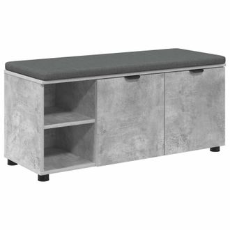 vidaXL Banco De Entrada Con Coj&iacute;n Gris Concreto 100 X 38 X 46 Cm Vidaxl