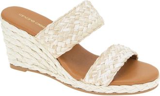 André Assous Nitra Wedge Sandal in Creme at Nordstrom Rack, Size 7.5