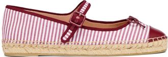Malone Souliers striped flat espadrilles - women - Leather - 40 - Red