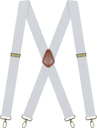 Generic Braces for Men Trousers-1.4 Inch wide Heavy Duty X-Back Suspenders with 4 Strong Hook Clips, Adjustable Elastic Braces en & Women, for Work Big and Ta