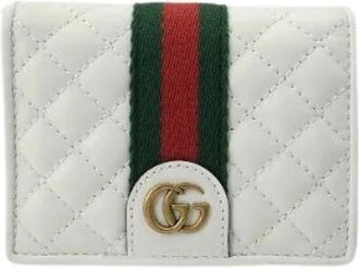 Gucci Pre-owned Wallets, female, White, Size: ONE SIZE Pre-owned Double G Leather Card Case