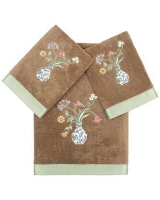 Linum Home Textiles 100% Turkish Cotton Stella 3Pc Embellished Towel Set