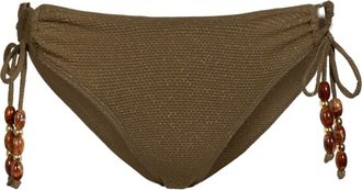 Change of Scenery Taryn Beaded Side-Tie Lowrise Hipster Bikini Bottom in Martini Metallic at Nordstrom, Size X-Small