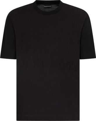 Emporio Armani Zwarte korte mouw T-shirt - Heren - T-shirts - Zwart - M - Tops