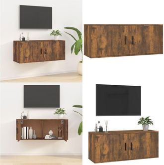 vidaXL Mobile Porta TV a Parete rovere fumo 100x34,5x40 cm - Mobile TV - Mobile da parete