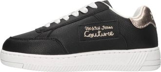 Versace Jeans Couture Faux Leather Trainers - Dames - Sneakers - Zwart - 38 EU - Leer - Schoenen