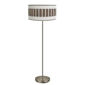Fabrilamp Fabrilamp - Pie Salon Ivanna 1xe27 Cuero/blanco-madera Oscura 163x40x40 Cm
