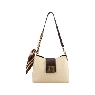 Like Dreams Womens Sabine Woven Scarf Crossbody Bag In Ivory