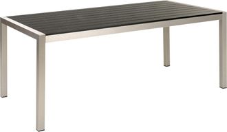 Beliani Beliani - Mesa De Comedor De Metal 180 X 90 Cm 6 Personas Exterior Negro Y Plateado Vernio