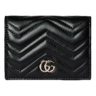 Gucci (WMNS) Gucci 26 GG Marmont Short Wallet Black 466492-AAFAX-1000