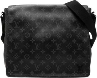 Louis Vuitton Pre-owned Vintage Canvas Shoulder Bag - Heren - Vintage Schoudertas - Zwart - ONE Size - Leer - Vintage