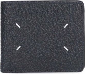 Maison Margiela Textured Black Calfskin Bi-Fold Wallet