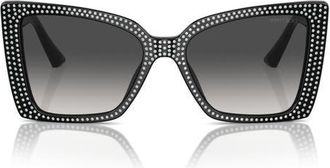 Jimmy Choo London 54mm Gradient Butterfly Sunglasses in Black /Gradient Grey at Nordstrom