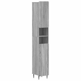 vidaXL Armario De Ba&ntilde;o Con Estante Abierto Zwolle Sonoma Gris Vidaxl