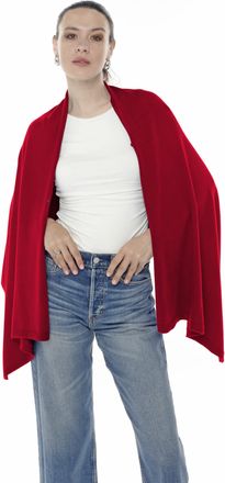 In Cashmere Cashmere Like Acrylic Knitted Dress Topper, Poncho Sweater,Shawl Wraps for Women Ultra Soft. Versatile Cape, Scarf, L512 Red, One size
