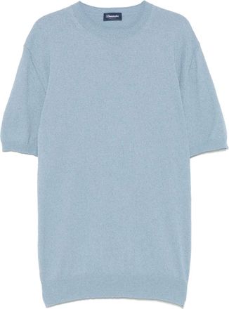 Drumohr T-shirt con lavorazione in rilievo - Blu