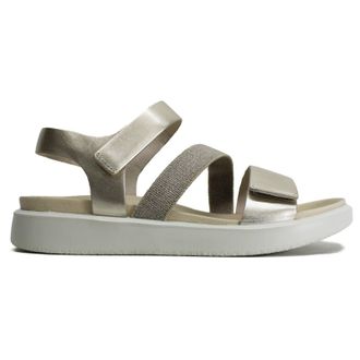 Ecco Ecco Flowt 273713 Leather Textile Womens Slingbacks Sandals - Pure White Gold - Size:UK 5-5.5