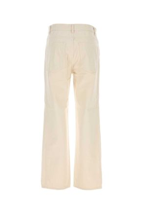 The Row Womens Sand Denim Fargo Jeans Ecru Exterior: Cotton