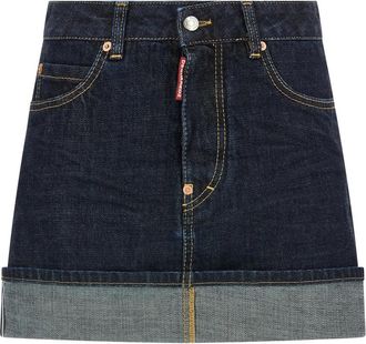 Dsquared2 Cimosa Mini Rok - Dames - Spijkerrokken - Blauw - XS - Katoen - Rokken
