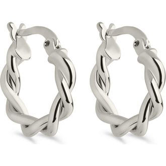 Sterling Forever Hazel Twisted Huggie Hoop Earrings in Silver at Nordstrom Rack