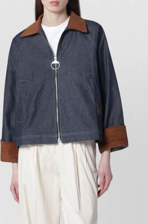 Barbour denim single breasted coat