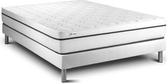 VITALIT Somier Blanco + Colch&oacute;n Con Espuma Viscoel&aacute;stica 160 X 200